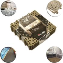 Piso Borracha Tapete Acqua Kap 06 Pçs Banheiro Piscina Bege Piso Borracha Tapete Acqua Kap 06 Pçs Banheiro Piscina Bege