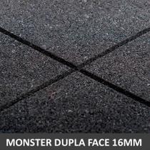 Piso De Borracha Dupla Face 1,00 x 1,00 16mm Preto Ultra Impact