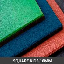 Piso De Borracha Square Kids 0,50 x 0,50m 16mm - Proteção Playgrounds