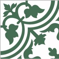 Piso em Porcelana Hidraulica Colonial Verde e branco kit com 10 peças 20x20cm e 07 mm de esp