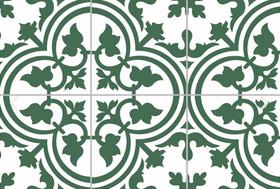 Piso em Porcelana Hidráulica Fiori Verde 20x20 cm - Kit com 15 Peças
