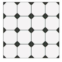 Piso em Porcelana Hidraulica modelo Classico preto e branco kit com 10 peças 20x20cm e 07 mm de esp