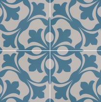 Piso em Porcelana Hidráulica Ocean Blue 20x20 cm - Kit com 15 Peças