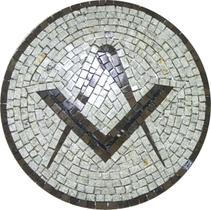 Piso Maçom Em Mosaico Esquadro E Compasso II