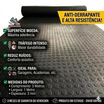 Piso Moedinha Emborrachado Celpan Preto 3mm Antiderrapante Rolo 1mx5m Moeda