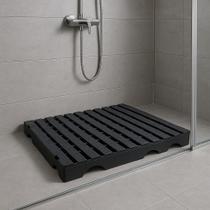Piso Plástico Estrado Vazado 50x50cm Preto Antiderrapante, Modular e Resistente à Umidade