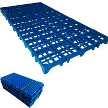 Piso Plástico Modular 2,5x25x50 cm Azul Estrado Deck para Forração