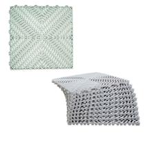 Piso Tapete Modular de Plástico 33 x 33 cm Branco Gelo 10 Unidades