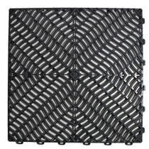 Piso Tapete Modular de Plástico 33 x 33 cm Preto
