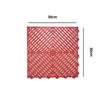 Piso Tapete Modular Vermelho Áreas Úmidas - Kit Com 6 Peças 30cmx30cm Piso Tapete Modular Vermelho Áreas Úmidas - Kit Com 6 Peças 30cmx30cm