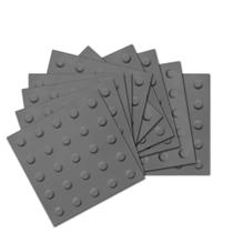 Piso Tátil 10 peças Borracha Pvc 25x25 Alerta Cinza Cód. 1831