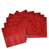 Piso Tátil 10 peças Borracha Pvc 25x25 Direcional Vermelho Cód. 1508