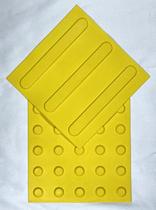 Piso Tatil Alerta ou Direcional Amarelo - Pvc 25 X 25cm Kit Com 10 Pç