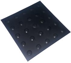 Piso tátil Alerta PVC Preto 25x25cm conforme Nbr9050