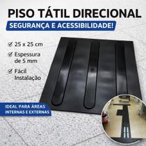 Piso Tátil Classic Direcional Pvc Preto Piso Tátil Classic Direcional Pvc Preto