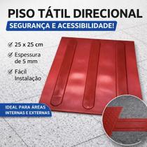 Piso Tátil Classic Direcional Pvc Vermelho Piso Tátil Classic Direcional Pvc Vermelho