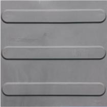 piso tátil em pvc 25cm x 25cm 16pçs ou 1m² direcional cinza