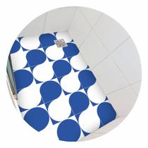Piso vinil antiderrapante para box Geométrico azul e branco - 1,20 x 0,80 metros