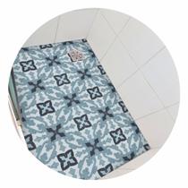 Piso vinil antiderrapante para box Granilite Floral Azul - 1,20 x 0,80 metros
