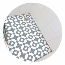 Piso vinil antiderrapante para box Ladrilho Trevo Cinza - 1,20 x 0,80 metros