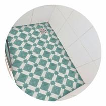 Piso vinil antiderrapante para box Ladrilho Verde Vintage - 1,20 x 0,80 metros