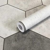 Piso Vinilico Autoadesivo Hexagonal Cinza Texturizado 3M2 Piso Vinilico Autoadesivo Hexagonal Cinza Texturizado 3M2