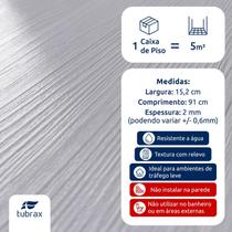 Piso Vinílico Autocolante Amadeirado Régua 5M² Off White Tubrax Piso Vinílico Autocolante Amadeirado Régua 5M² Off White Tubrax
