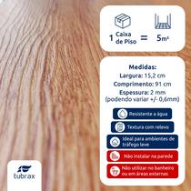 Piso Vinílico Autocolante Régua Amadeirado por 5M² Cor Aroeira - Tubrax