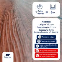 Piso Vinílico Autocolante Régua Amadeirado por 5M² Cor Imbuia - Tubrax