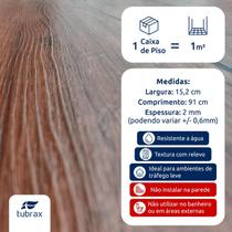 Piso Vinílico Autocolante Régua Amadeirado por M² Cor Imbuia - Tubrax
