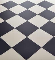 Piso Vinilico PVC Cores, Branco, Preto e Dama 0,70mm 2X22mt