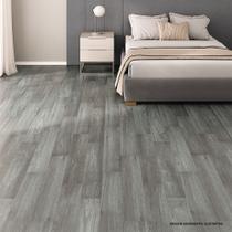 Piso Vinílico Rígido Clicado Régua Amadeirado por 3M² Cor Cinza - Tubrax Piso Vinílico Rígido Clicado Régua Amadeirado por 3M² Cor Cinza - Tubrax