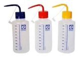 Pisseta graduada 500ml com tampa colorida (kit com 3 peças)