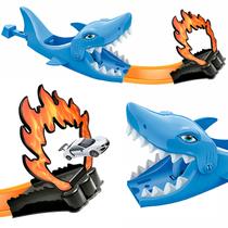 Pista Ataque Tubarão Lançador Com Carrinho E Acessórios Dm Toys