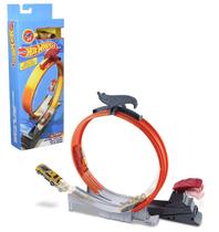 Pista Básica Hot Wheels Com Lançador e Carrinho Set de Acrobacias Rei do Looping Lets Race FWM88 - Mattel