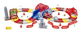 Pista Bombeiro Track com Tunel e Acessorios 157 Pecas DM Toys Carrinho Brinquedo Infantil Recreativo