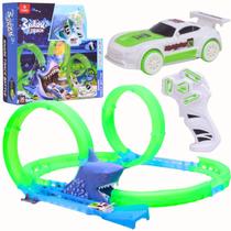 Pista Carrinho Brilha no Escuro Led Controle Remoto - Castela Pista Carrinho Brilha no Escuro Led Controle Remoto - Castela