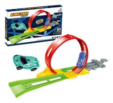 Pista Carrinho Com Lançador Brinquedo Infantil De Montar 360º