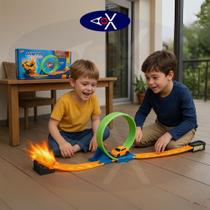 Pista Carrinho Looping 360 com Lançador Brinquedo Infantil Carrinho Fricção