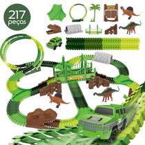 Pista Carrinhos Dinossauro Looping Radical Luz e Acessórios 217 Peças