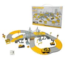 Pista Cidade Construcao Dony Toys 180 Pecas com Carrinho a Pilha e Acessorios Brinquedo Recreativo