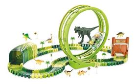 Pista Com 7 Dinossauros Track Looping E Acessórios 119 Pç Dm