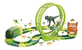 Pista Com 7 Dinossauros Track Looping E Acessórios 119 Peças