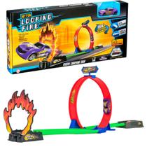 Pista Corrida 106cm Looping 360 + 1 lançador Tipo Hotwhells