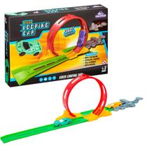 Pista Corrida 2 Carrinho Looping 360+Lançador Tipo Hotwheels