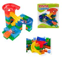 Pista Corrida Bolinha Gude Blocos Montar Labirinto 56 Pçs Pista Corrida Bolinha Gude Blocos Montar Labirinto 56 Pçs