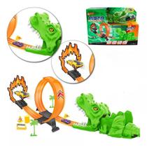 Pista Corrida Hot Well Lançador Jacaré Loop 360 Com Carrinho