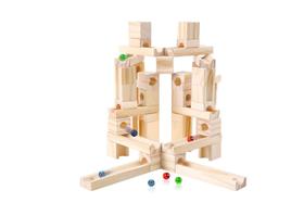 Pista de Bolinhas de Gude Golden Age - Conjunto de Trilho de Madeira com 60 Peças Pista de Bolinhas de Gude Golden Age - Conjunto de Trilho de Madeira com 60 Peças