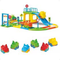 Pista de Carrinho Brinquedo Infantil Carros + 6 Carrinhos