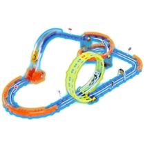 Pista de carrinho corrida glow spéed track 52 peças - zippy toys